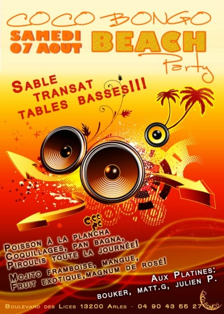 Lire la suite à propos de l’article Coco Bongo Beach Party le 07 Août à Arles