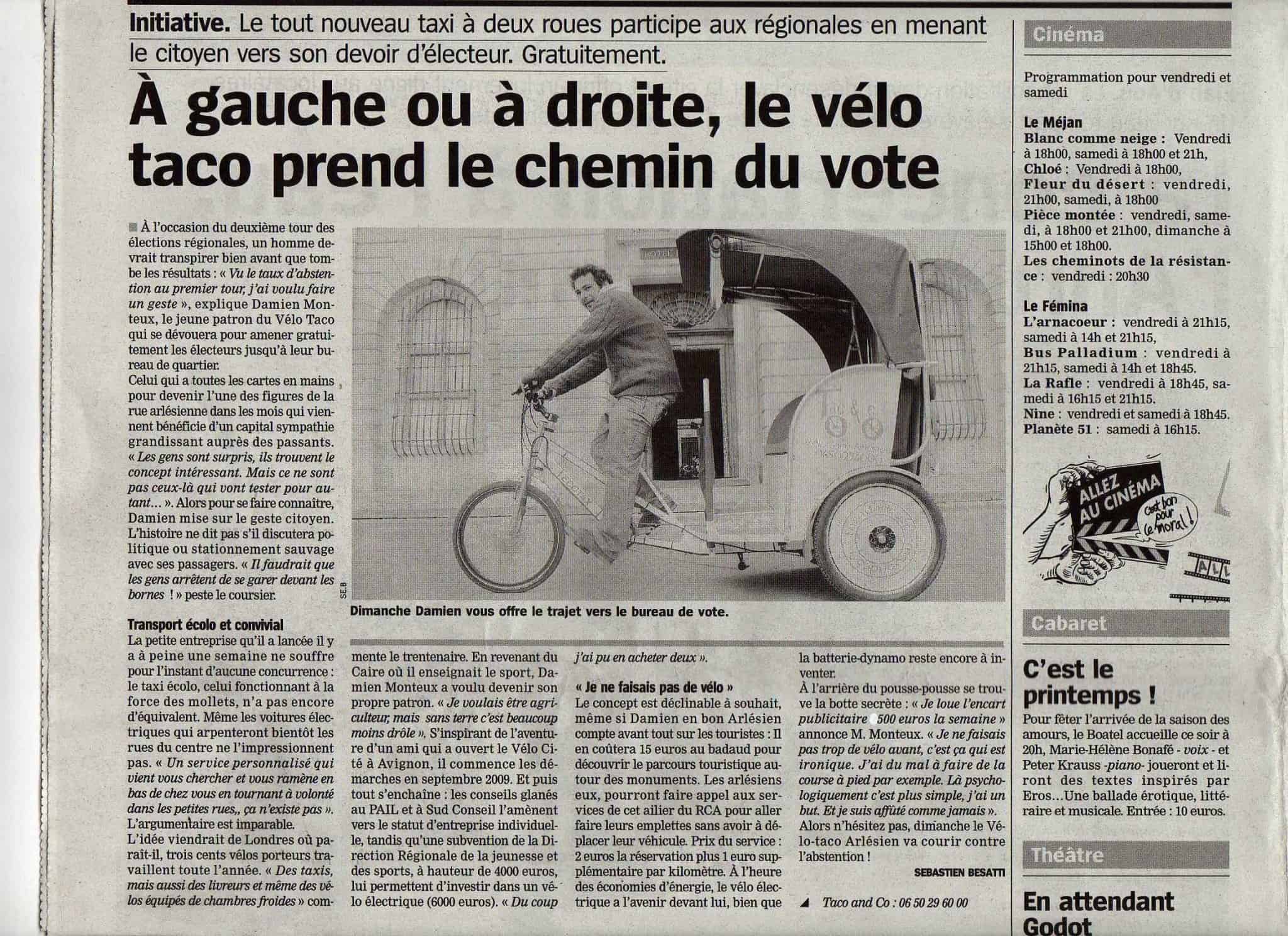 Read more about the article Article dans la Marseillaise du Vendredi 19 Mars 2010