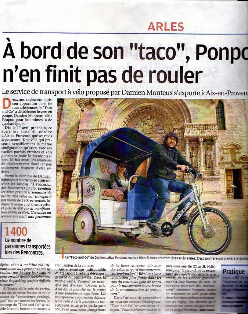 Lire la suite à propos de l’article La Provence du 22 Mars 2012 : Nouvelle parution presse pour Taco and Co