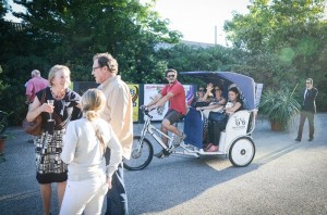 Arrivée des invités en vélo-taco