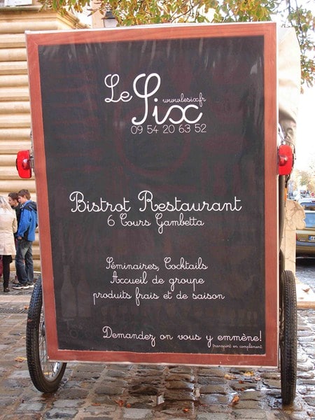 Read more about the article Bistrot Restaurant le SIX, 6 cours Gambetta à Aix en Provence.