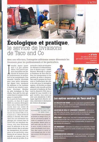 Read more about the article Taco and Co dans la revue Arles Info du mois de Mai 2013